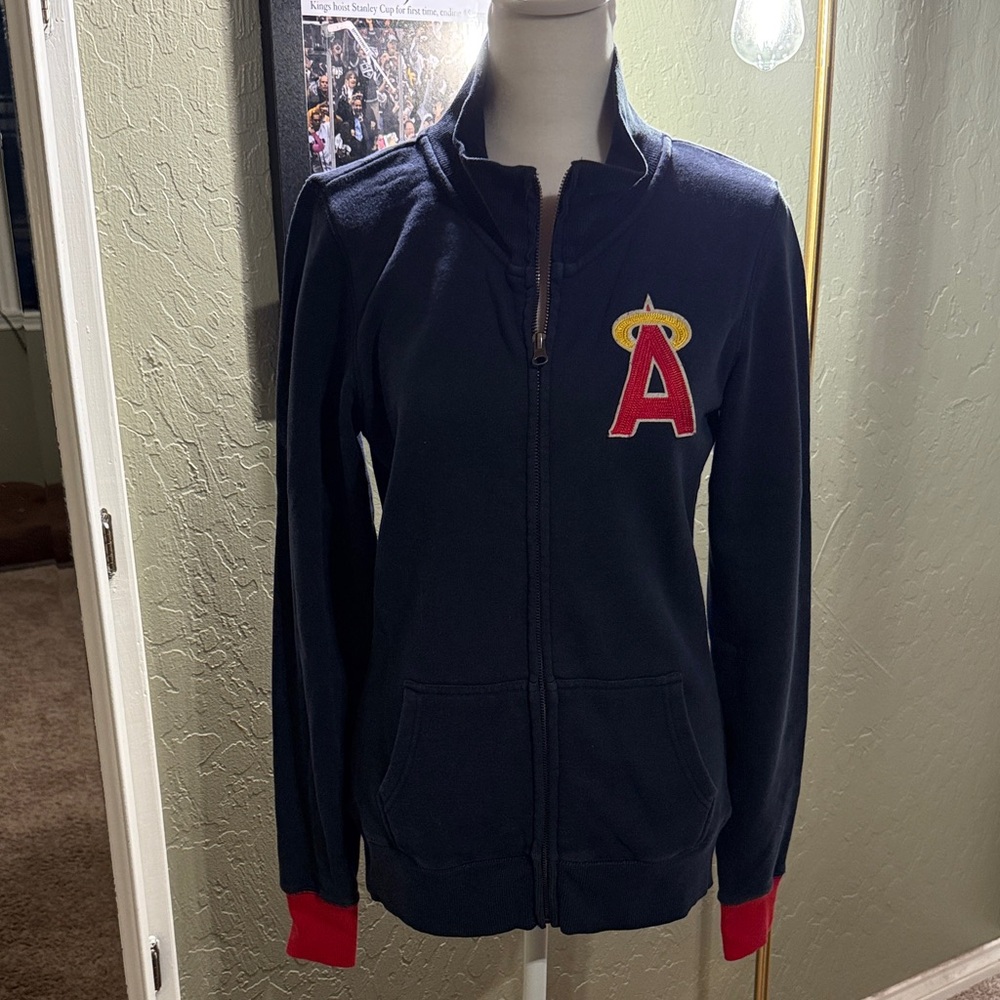 Red Jacket LA Angels Navy Full-Zip Varsity Jacket with Red Trim and Logo